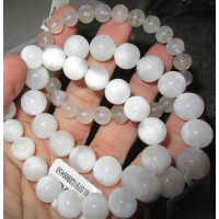 10 mm Gemstone Round Bead Bracelet - 10 pcs pack - Moonstone Blue