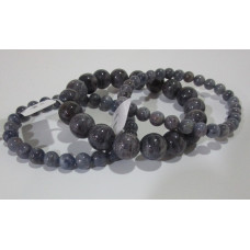 6-8 mm Gemstone Round Bead Bracelet - Iollite