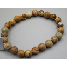 8 mm Gemstone Round Bead Bracelet - 10 pcs Pack - Picture Jasper