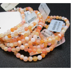 3 - 4 mm Gemstone Round Bead Bracelet - Botswana Agate Pink - 10 pcs Pack