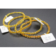 3 - 4 mm Gemstone Round Bead Bracelet - Citrine - 10 pcs Pack