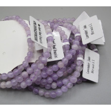 3 - 4 mm Gemstone Round Bead Bracelet - Lavender Jade - 10 pcs Pack