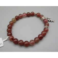 8 mm Gemstone Round Bead Bracelet with charm - Lepidochrosite - 10 pcs pack