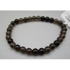 6 mm Gemstone Round Bead Bracelet - 10 pcs pack - Smoky Quartz