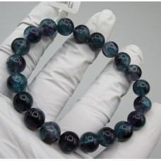 6-8 mm Gemstone Round Bead Bracelet - Fluorite 