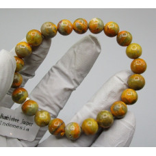 6-8 mm Gemstone Round Bead Bracelet - Bumble bee Jasper