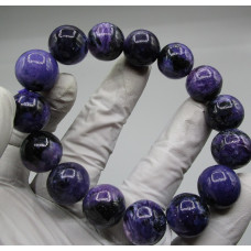 13 - 16 mm Gemstone Round Bead Bracelet - Charoite