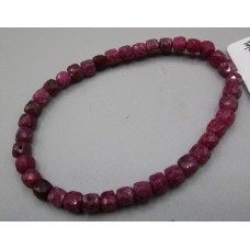 4 mm Cube Faceted Gemstone Stretch Bracelet - 10 pc pack - Ruby