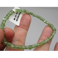 4 mm Cube Faceted Gemstone Stretch Bracelet - 10 pc pack - Apatite Green