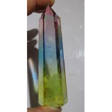 Gemstone Points Pack - Clear Quartz AB Multicolor - 5 pcs Packs (about 2.5  - 3 inch H)