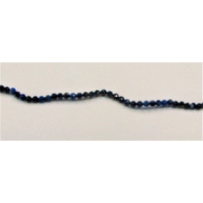 16 Inch 2 mm Gemstone Faceted Bead Strands - Lapis