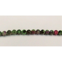 16 Inch 4 mm Gemstone Faceted Bead Strands - Ruby Zoisite