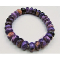 8-12 mm Gemstone Discs Bead bracelet - Charoite