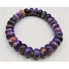 8-12 mm Gemstone Discs Bead bracelet - Charoite