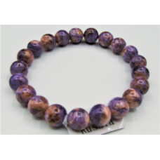 8-10 mm Gemstone Round Bead Bracelet - Charoite