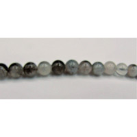 16 Inch 6 mm Gemstone Round Bead Strand - Rutilated Black Quartz