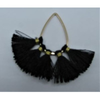 3.5 cm Tassel Pack with tear drop bail (10 pcs) - Black