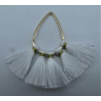 3.5 cm Tassel Pack with tear drop bail (10 pcs) - White