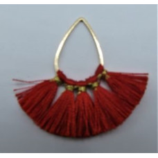 3.5 cm Tassel Pack with tear drop bail (10 pcs) - Red