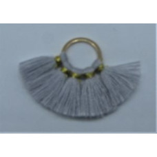 2 cm Tassel Pack with round bail (10 pcs) - Light Gray