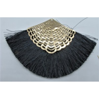 6.5 cm Tassel Pack quarter round shape (10 pcs) - Dark Green