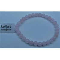 6 mm Gemstone Round Bead Bracelet - 10 pcs pack - Rose Quartz