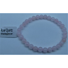 6 mm Gemstone Round Bead Bracelet - 10 pcs pack - Rose Quartz