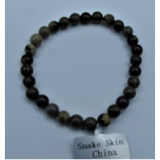 6 mm Gemstone Round Bead Bracelet - 10 pcs pack - Snake Skin