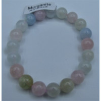 9-10 mm Gemstone Round Bead Bracelet - Morganite