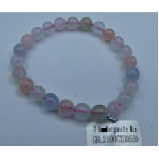 8-10 mm Gemstone Round Bead Bracelet - Morganite Mix