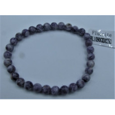 4 - 6 mm Gemstone Round Bead Bracelet - Fluorite