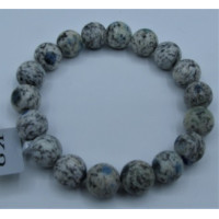 10-12 mm Gemstone Round Bead Bracelet - K2 Granite