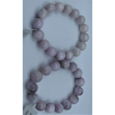 12 mm Gemstone Round Bead Bracelet - 10 pc pack - Kunzite