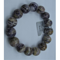 12 mm Gemstone Round Bead Bracelet - Fluorite