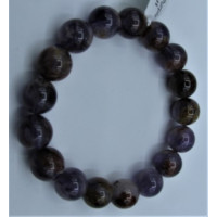 12 mm Gemstone Round Bead Bracelet - Purple Phanton