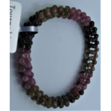 3 mm Ladder Style Stretch Bracelet - Tourmaline