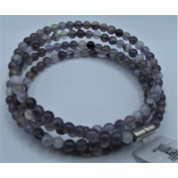 4 mm Ladder Style Stretch Bracelet - Amethyst