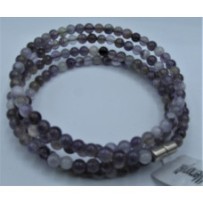 4 mm Ladder Style Stretch Bracelet - Amethyst