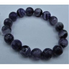 10 mm Gemstone Faceted Round Bead Bracelet - 10 pcs pack - Amethyst