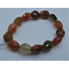 10-13 Gemstone Long Faceted Bracelet - 10 pc pack - Red Boswana Agate