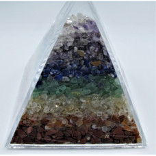 Pyramid Mineral Collection - Chips in (10 x 10 cm) Pyramid container - Chakra