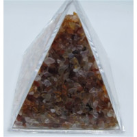 Pyramid Mineral Collection - Chips in (10 x 10 cm) Pyramid container - Red Agate