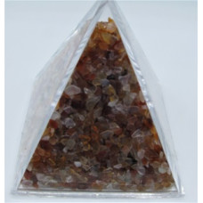 Pyramid Mineral Collection - Chips in (10 x 10 cm) Pyramid container - Red Agate