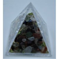 Pyramid Mineral Collection - Chips in (4 x 4 cm) Pyramid container - Mix Stone