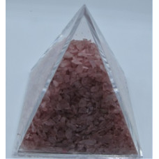 Pyramid Mineral Collection - Chips in (8 x 8 cm) Pyramid container - Rose Quartz