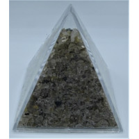 Pyramid Mineral Collection - Chips in (8 x 8 cm) Pyramid container - Rutilated Quartz