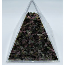 Pyramid Mineral Collection - Chips in (10 x 10 cm) Pyramid container - Tourmaline