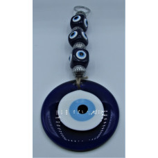 Eye Metal Pendant - Large Blue Eye with 3 square eyes (25 cm total length)