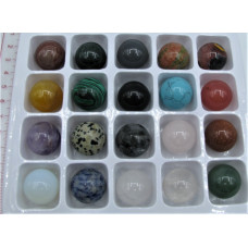 20mm Gemstone Sphere - 20 pc pack - Mix Stone Pack 