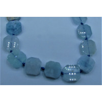 14 x 14 mm Gemstone Bead Strand - Aquamarine